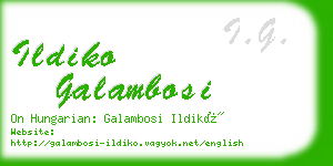 ildiko galambosi business card